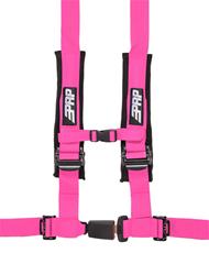 Racing Harness, H-Style, Push Button Latch, 4-Point, Nylon, Pink, 2 in. Belt Width, Wraparound/Bolt-In Mounting, Each