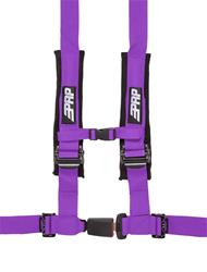 Racing Harness, H-Style, Push Button Latch, 4-Point, Nylon, Purple, 2 in. Belt Width, Wraparound/Bolt-In Mounting, Each