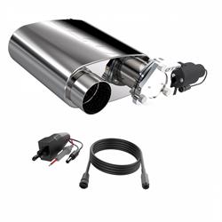 Muffler, Screamer, Reverse Internals, Oval, Single 3 in. Offset Inlet, Dual 3 in. Outlet, Stainless, Natural, Each