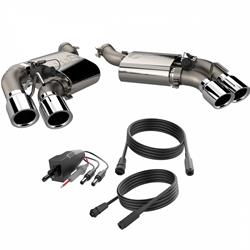 Exhaust System, Screamer, Rear Axle-back, Dual In/Four Out, Stainless Steel, Natural, Split Rear Exit, Chevy, 6.2L, Kit