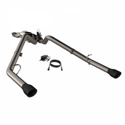 Exhaust System, Screamer, Cat-back, Stainless Steel, Natural, Split Rear Exit, Black Tips, Ram, 5.7L, Kit