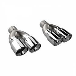 Exhaust Tips, Quad Tips, 2.5 in. Inlet, Dual 3.5 in. Outlets, Stainless Steel, Polished, Dodge, Pair