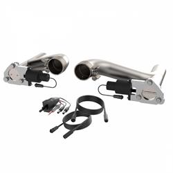 Exhaust Cutouts, Aggressor Cutout Pipes, Electric, Clamp-on, Aluminum, Natural, 2.50 in. Tubing Diameter, Chevy, 6.2L, Kit