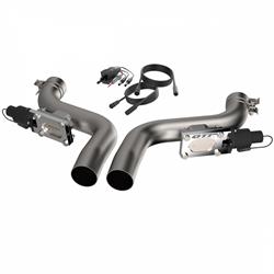 Exhaust Cutouts, Aggressor Cutout Pipes, Electric, Clamp-on, Aluminum, Natural, 2.75 in. Tubing Diameter, Dodge, Kit