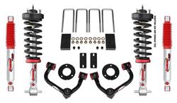 Suspension Lift Kit, Strut Kit Front, Leaf Spring Block Rear, Adjustable Shocks, 3.00 in., Ford, Kit