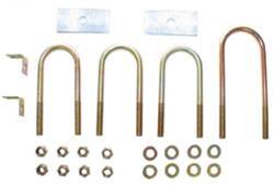 U-Bolts, Steel, Gold Iridited, 9/16 in. Diameter, Round-Style, with Pinion Shims, Kit