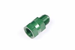 Fitting, Adapter, Inverted Flare to AN, Straight, Aluminum, Green Anodized, M14 x 1.5, -6 AN, Long Length, Each