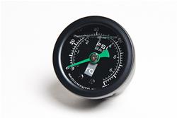 Gauge, Analog, Fuel Pressure, 0-100 psi, 1 5/8 in. Diameter, Black Face, Liquid-filled, 1/8 in. NPT Male Threads, Each