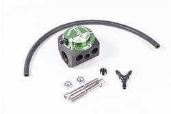 Fuel Pulse Damper, FPD-R, Direct Mount, -8 AN Inlet/Outlet, 1/8 in. Gauge Port, Aluminum, Green Top, Black, 1.98 in. Height, Kit