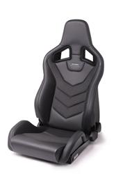 Seat, Sportster GT, Reclining Bucket, Black/Carbon, Leather/Weave, Silver Logo, Passenger Side, Each