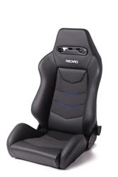 Seat, Speed V, Reclining Bucket, Black/Black with Blue Accent, Leather/Suede, Metal Gray Logo, Driver Side, Each