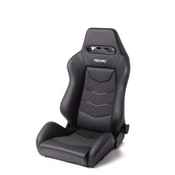 Seat, Speed V, Reclining Bucket, Black/Black with Cloud Gray Accent, Leather/Suede, Metal Gray Logo, Passenger Side, Each