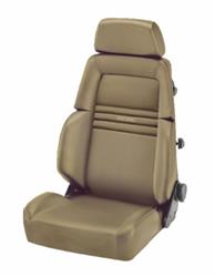 Racing Seat, Expert S, 3 Point Belt, Leather Beige Bolster, Leather Beige Insert, Beige Logo