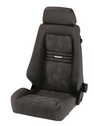 Racing Seat, Specialist S, 3 Point Belt, Leather Black Bolster, Black Artista Insert, Silver Logo