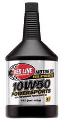 Engine Oil, Powersports, 10W50, Synthetic, 1 qt., Each
