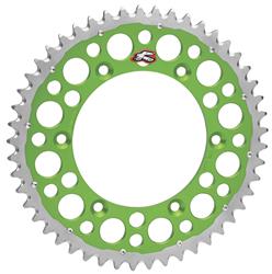 Sprocket, Twinring, Rear, Steel/Aluminum, Green Anodized, 50-tooth, 520 Chain Size, Kawasaki, Each