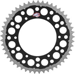 Sprocket, Rear, Aluminum/Steel, Black Anodized, 50-Tooth, 520 Chain Size, Kawasaki, Suzuki, Each