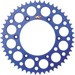 Sprocket, Rear, Aluminum, Blue Anodized, 47-Tooth, 428 Chain Size, Suzuki, Yamaha, Each