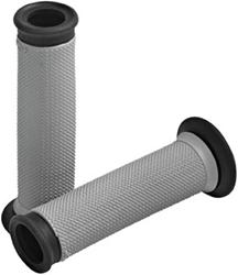 Grips, Road Race Full Diamond, Rubber, Gray/Black, Twist Throttle Compatible, 7/8 in. Bar Diameter, Pair