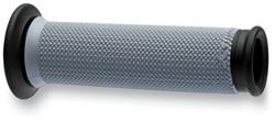 Grips, Full Diamond, Rubber, Gray/Black, 125mm Length, Twist Throttle Compatible, 7/8 in. Bar Diameter, Pair