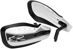 Hand Guards, MOTO, Polycarbonate, White/Black, Pair