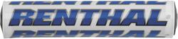 Handlebar Pad, Crossbar, SX, Foam, Vinyl Cover, White, Blue, Renthal Logo, 10 in. Length, Each