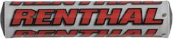 Handlebar Pad, Crossbar, SX, Foam, Vinyl Cover, White, Red, Renthal Logo, 10 in. Length, Each