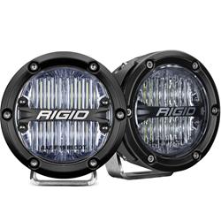 Auxiliary Lights, 360 PRO Series, Fog, 4 in., White LED, Black Aluminum Housing, Clear Lens, SAE Compliant, Pair