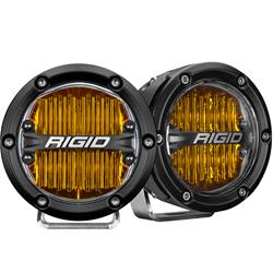 Auxiliary Lights, 360 PRO Series, Fog, 4 in., White LED, Black Aluminum Housing, Yellow Lens, SAE Compliant, Pair