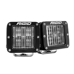 Auxiliary Lights, D-Series, LED, Black, White Lens, Square Housing, Kit