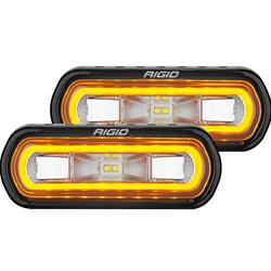 Auxiliary Light, Off-Road/Racing Lamp, LED, Clear Lens, Amber Halo Surround, Pair