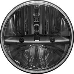 Head Light, 7 in. Round, LED, Clear Lens, Chrome Housing, Each