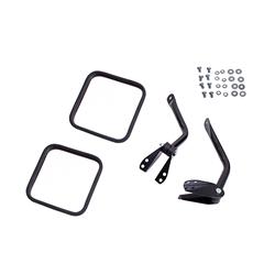 Mirrors, Replacement, Square, Steel, Black, Jeep, Pair