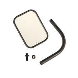 Side View Mirror, Trail, Rectangular, Flat, Manual, Black Powdercoated Steel Housing, Jeep, Each
