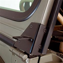 Light Mounting Brackets, Steel, Black, Windshield Hinge, Jeep, Pair