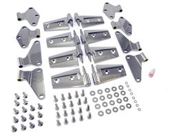 Door Hinges, Upper/Lower, Front/Rear, Stainless Steel, Polished, Jeep, 4-Door, Set of 8