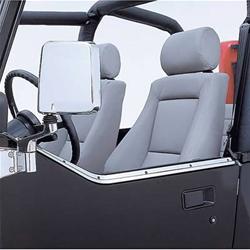 Window Retainer Channels, OEM Half Door, Stainless Steel, Polished, Jeep, Pair