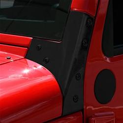 Windshield Hinges, Steel, Black, Jeep, Pair