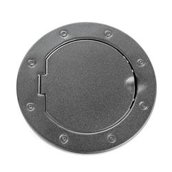 Fuel Door, Stainless Steel, Black Powdercoated, Non-Locking, Jeep, Each