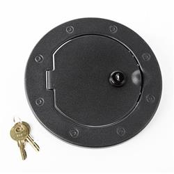 Fuel Door, Stainless Steel, Black Powdercoated, Locking, Jeep, Each