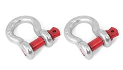 Bow Shackles, Steel, Zinc Plated, 0.875 in Pin, Pair