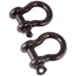 Bow Shackles, 9,500 lbs. Load Rating, Steel, Black Powdercoated, 0.750 in. Pin Diameter, Pair
