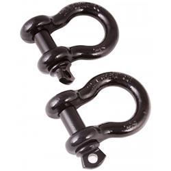 Bow Shackles, 13,500 lbs. Load Rating, Steel, Black Powdercoated, 1 in. Pin Diameter, Pair