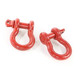 Bow Shackles, 9,500 lbs. Load Rating, Steel, Red Powdercoated, 0.750 in. Pin Diameter, Pair
