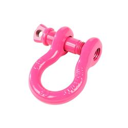 Tow Shackle: D-Ring Shackle, 3/4 inch, 9500 Lb, Forged Steel, Pink Powder Coat
