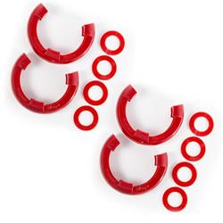 D-Ring Isolators, Polyurethane, Red, 3/4 in. Shackles, Set of 2 Pairs