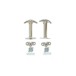 Hood Latches, Stainless Steel, Chrome, Jeep, Pair