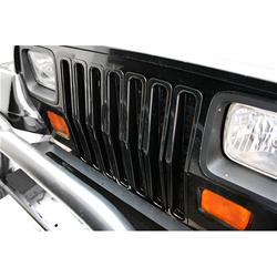 Grille Insert, Main Grille, Plastic, Black, Jeep, Set of 7