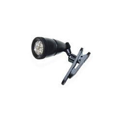 Visor Light, Clip-on, Round, Plastic, Black, Clear Lens, Each