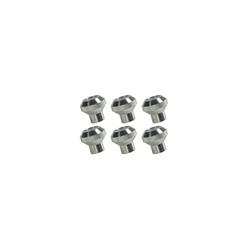Dash Knobs, Billet Aluminum, Natural, Knurled, Jeep, Set of 6